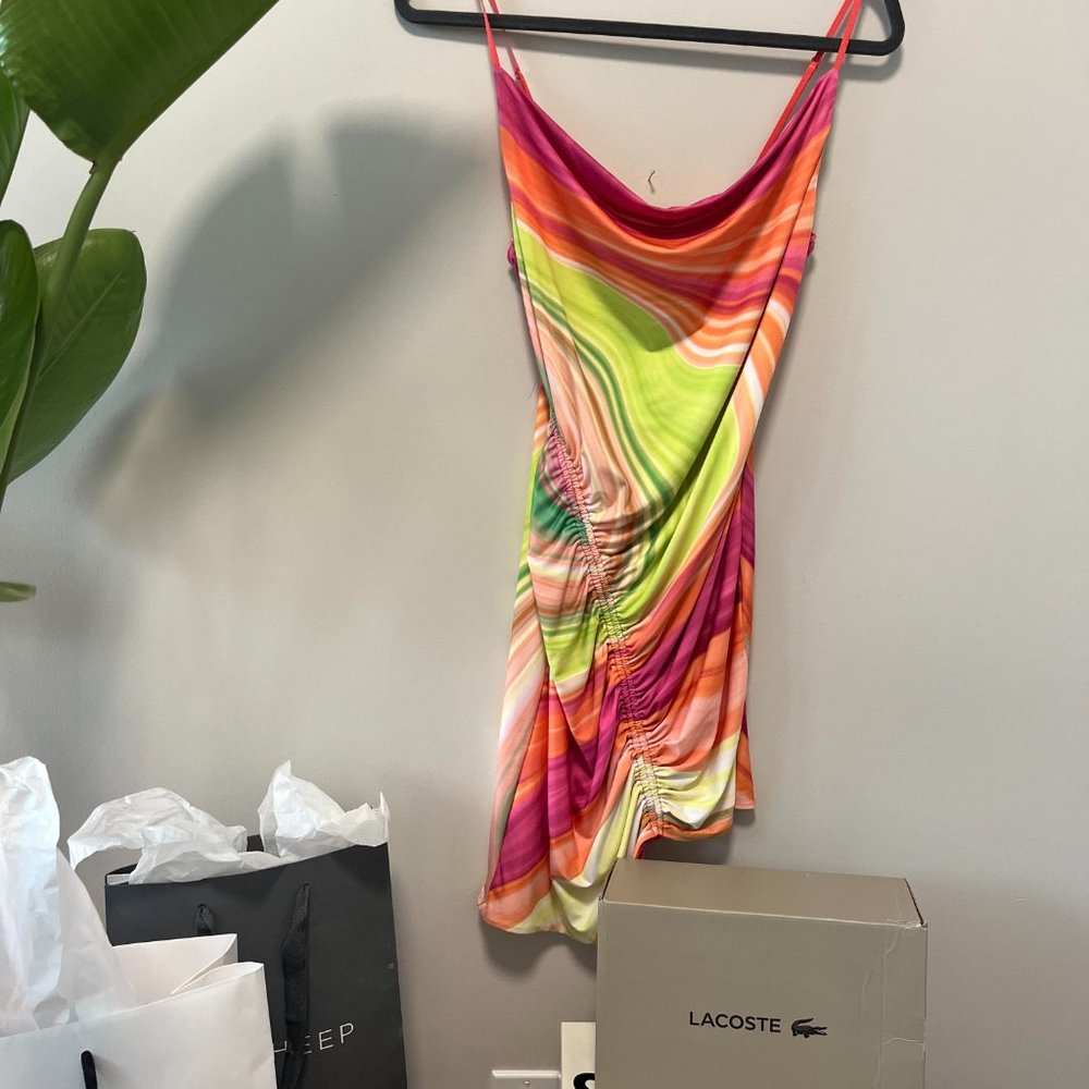 Multi colour mini body con dress